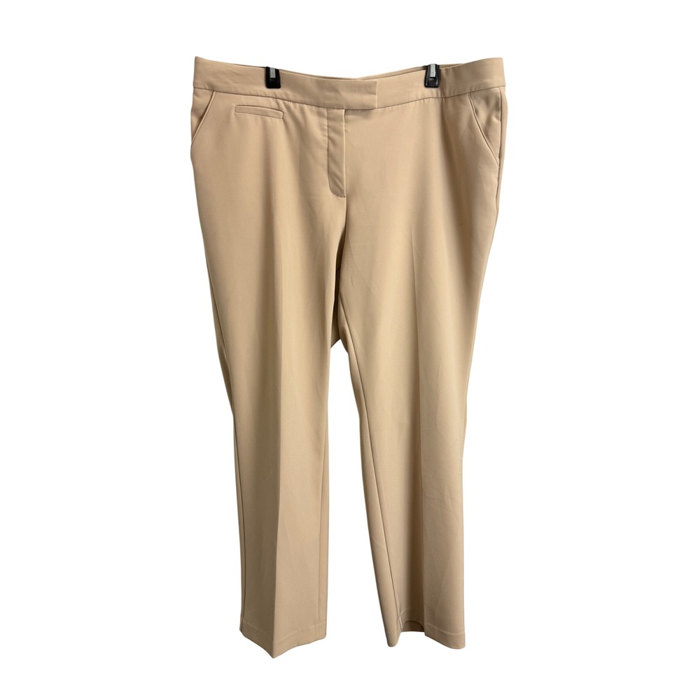 Investments II Tan Straight Leg Dress Pants Womens 20W R Beige Trousers Business